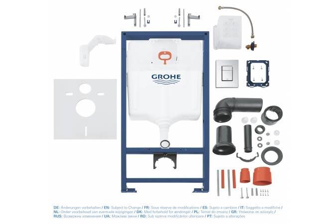 картинка Комплект 3 в 1 инсталляция Grohe RAPID+ Унитаз подвесной Milleau NESS + кнопка GROHE Skate Air хром от магазина CULTO