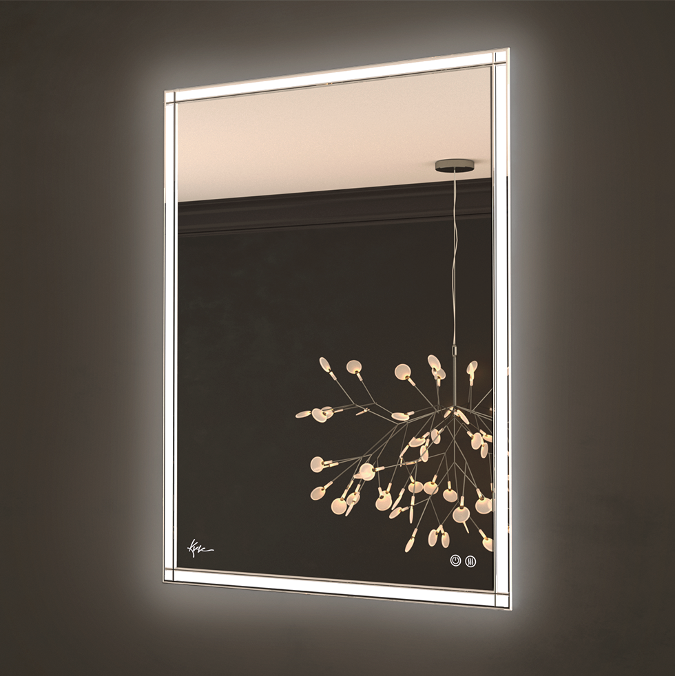 VERONA Luxe Зеркало влагостойкое с  подсветкой, подогревом и ГРАВИРОВКОЙ 600*700 фото CULTO