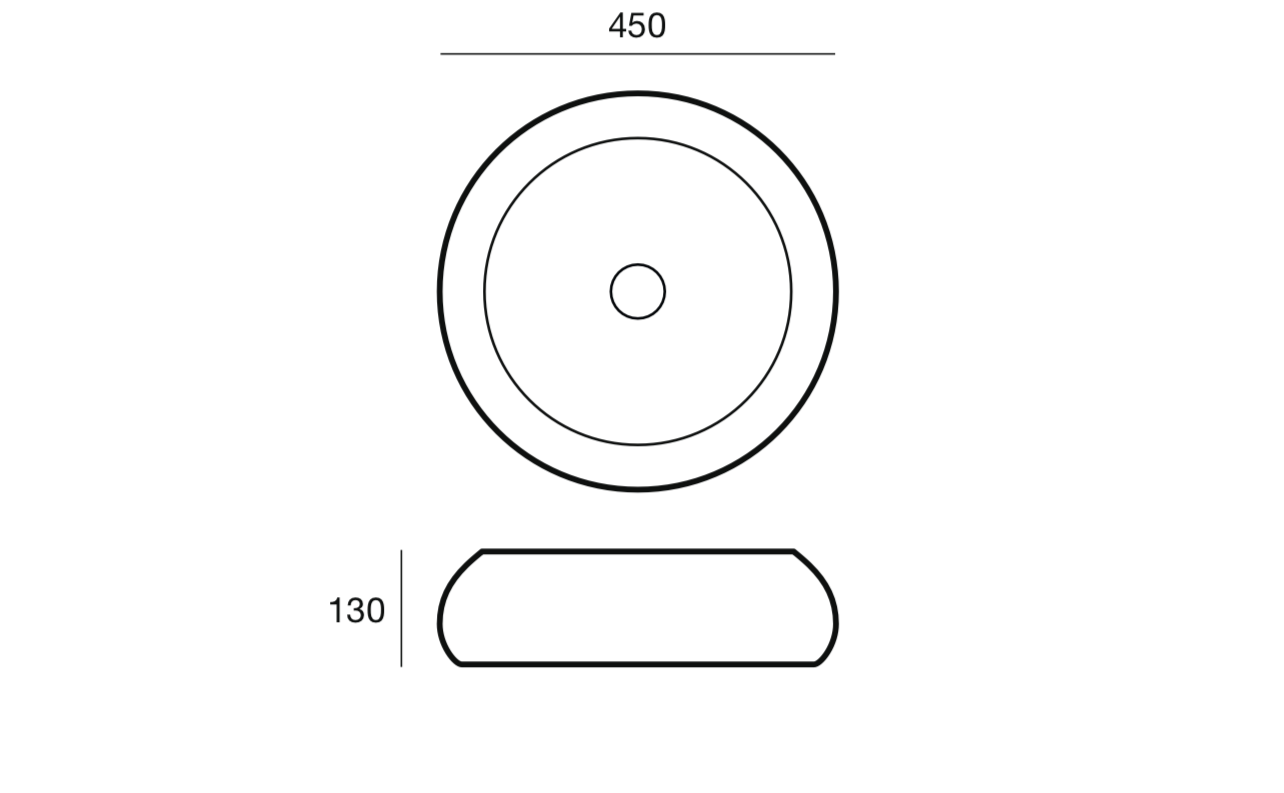 картинка Раковина накладная MIO Luna 45*45*13 белый, RAL9010 от магазина сантехники CULTA
