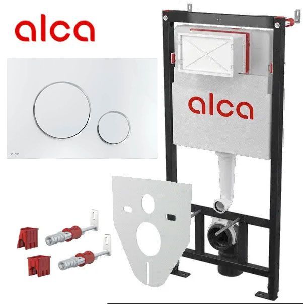 картинка Комплект 3 в 1 инсталляция AlcaPlast 4 в 1 AN101/1120 - 4:1 RU M671-0001 + Унитаз подвесной CULTO ANDI Black+ кнопка хром от магазина CULTO