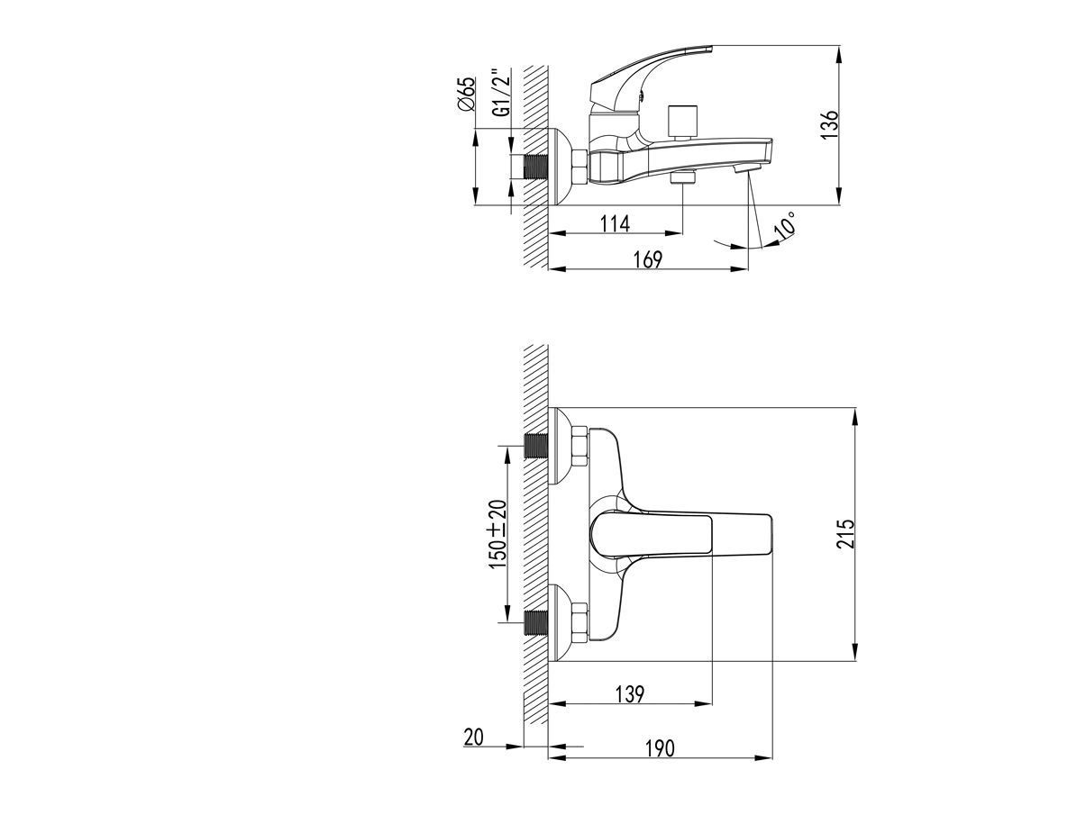 картинка Набор смесителей 3 в 1 для ванны, для раковины, душевой гарнитур CULTO ДЖАСТ (JUST) от магазина CULTO
