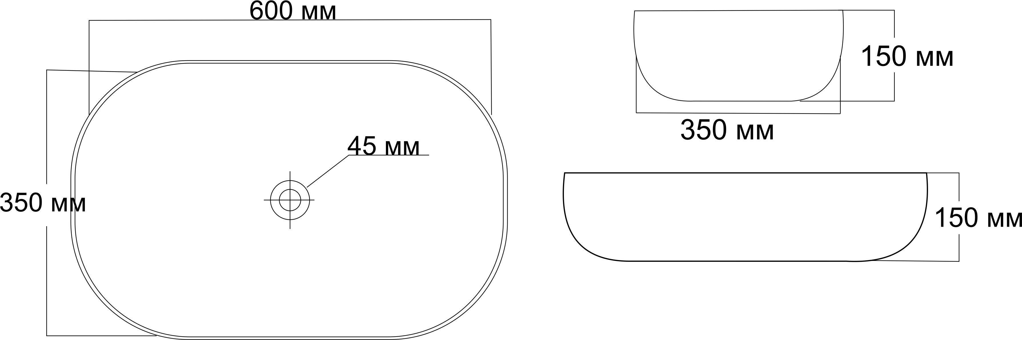 картинка Раковина накладная MIO Soul 60*35*15 белый, RAL9010 от магазина сантехники CULTA