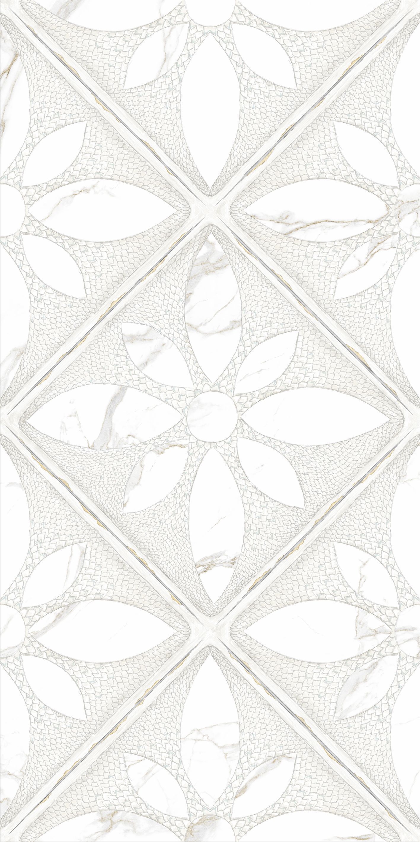 картинка Облицовочная плитка  Декор Fresco Альказар глянцевый белый 60*30см от магазина CULTO