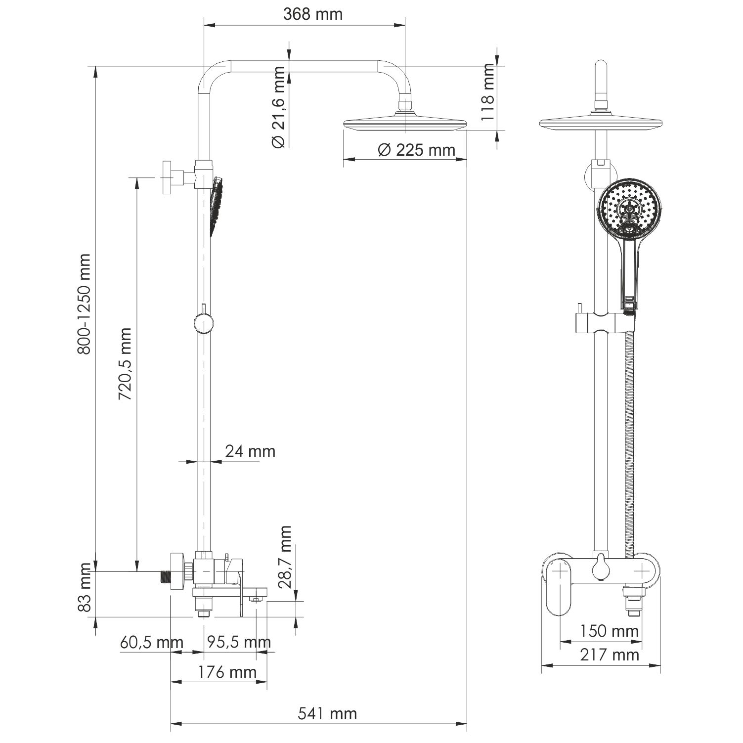 Душевой комплект со смесителем WasserKraft A18501 в магазине Культо