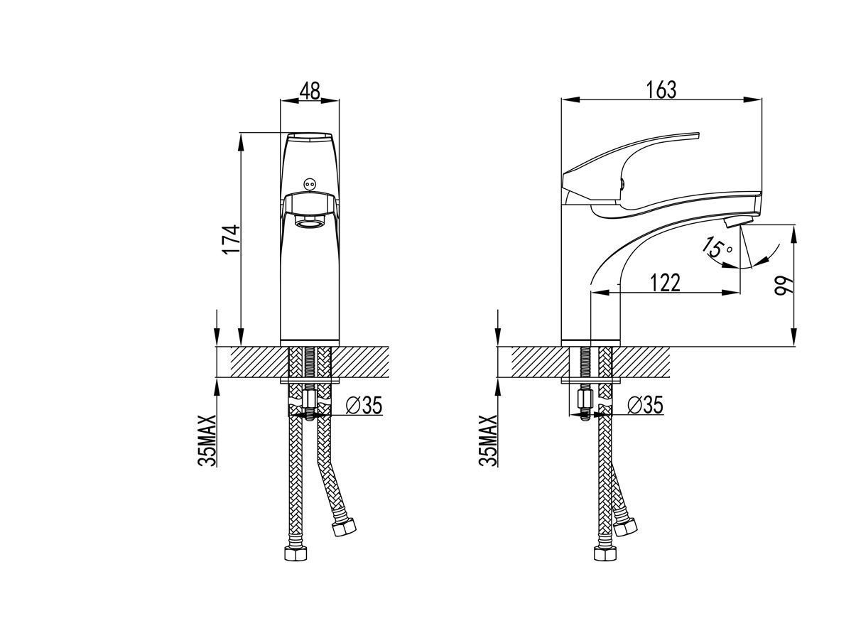картинка Набор смесителей 3 в 1 для ванны, для раковины, душевой гарнитур CULTO ДЖАСТ (JUST) от магазина CULTO