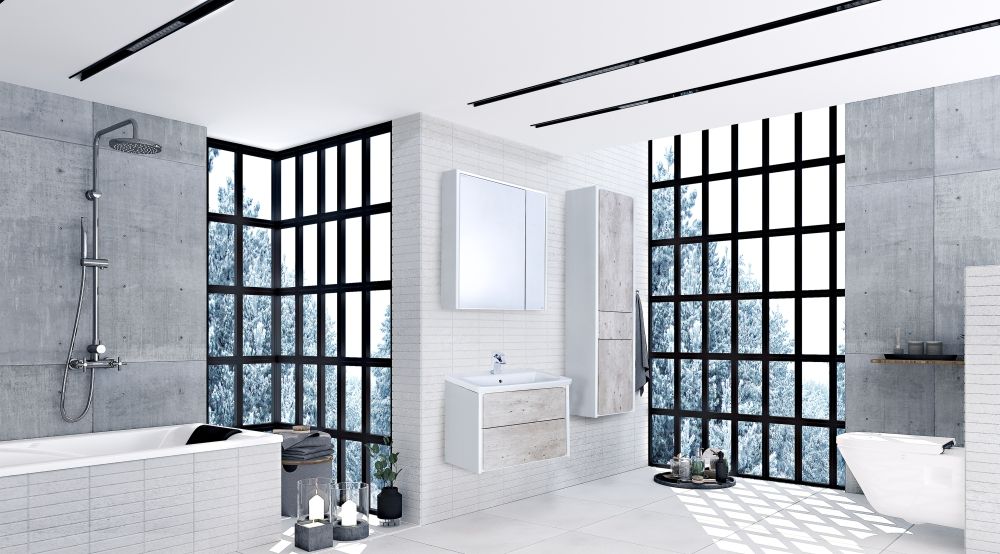 Мебель для ванной Roca Ronda 70 белая, бетон фото CULTO