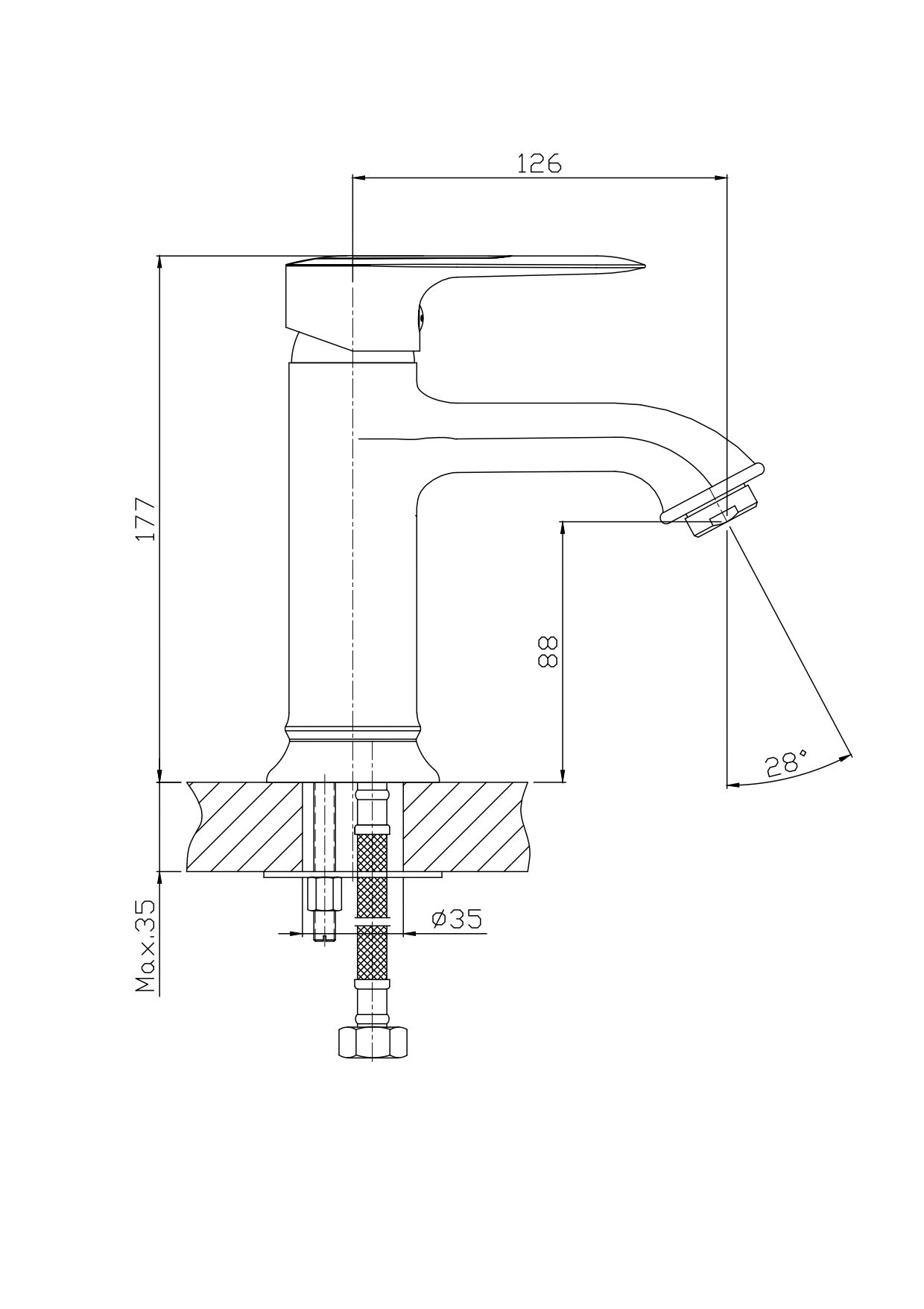 картинка НАБОР смесителей 2 в 1 для раковины и ванны с подключением душа CULTO CLASSIC от магазина CULTO