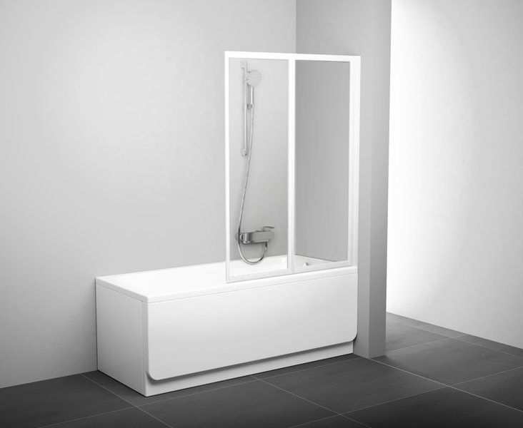 Шторка на ванну Ravak VS2 105 Transparent, профиль белый CULTO