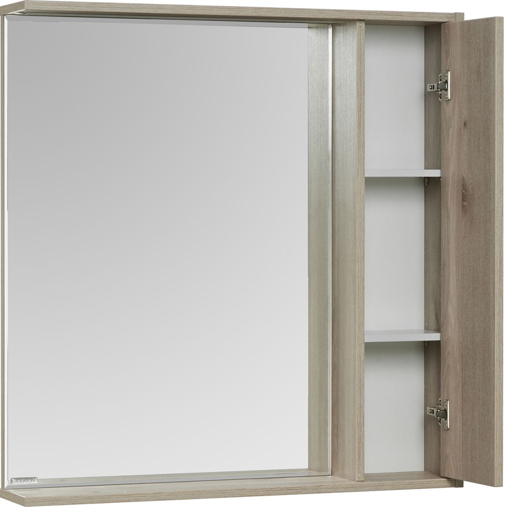 Зеркало-шкаф AQUATON Стоун 80 сосна арлингтон, с подсветкой фото CULTO