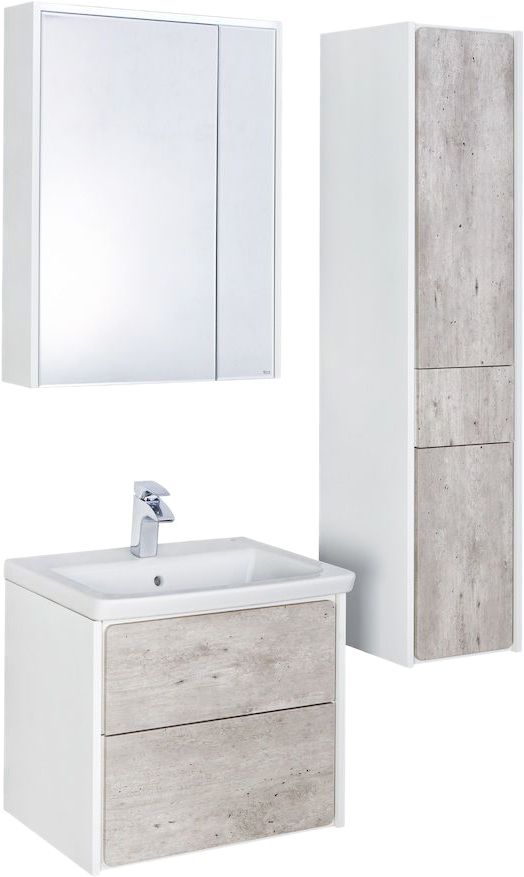 Зеркальный шкаф Roca Ronda 60 белый матовый/бетон ZRU9303007 фото CULTO