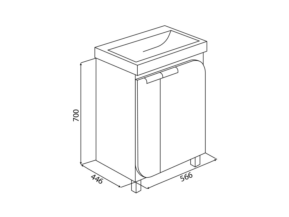 Тумба под раковину Римини 60 + раковина фото CULTO