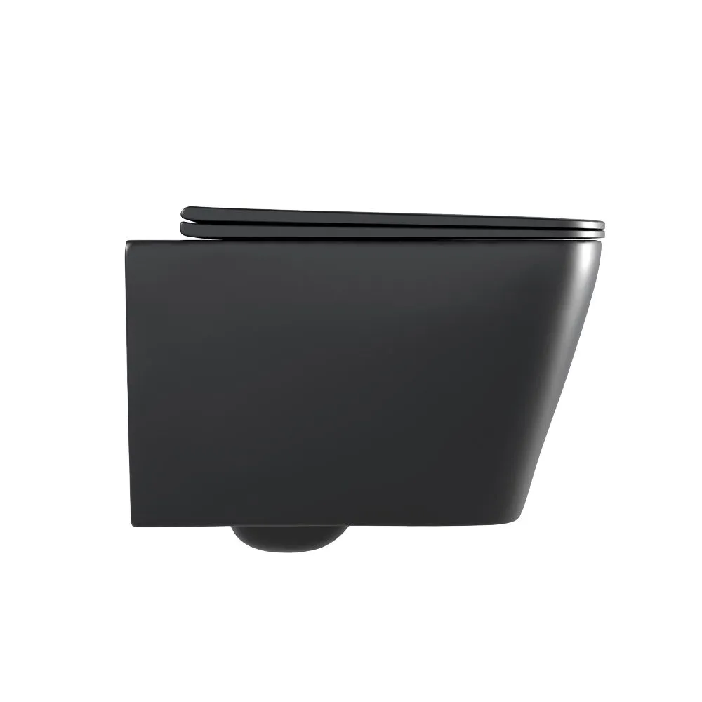 картинка Унитаз подвесной CULTO JET-N черный, безободковый с сиденьем микролифт от магазина CULTO