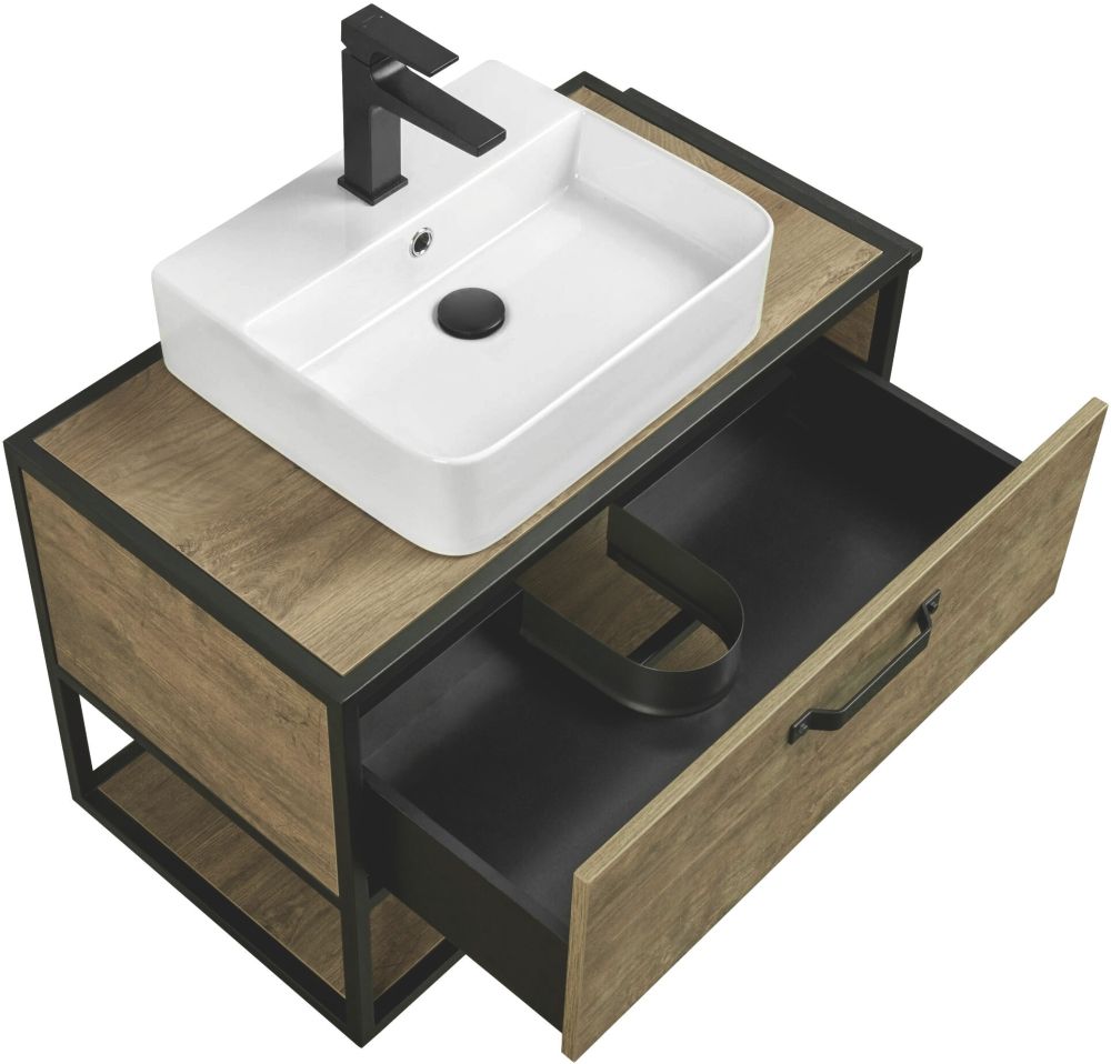 Мебель для ванной AQUATON Лофт Фабрик 80 дуб кантри со столешницей фото CULTO