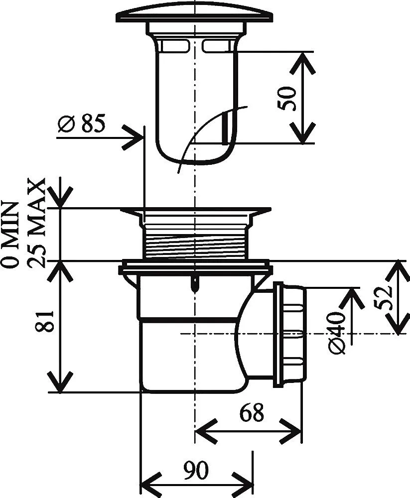Сифон для поддона Ravak Professional 90 хром CULTO
