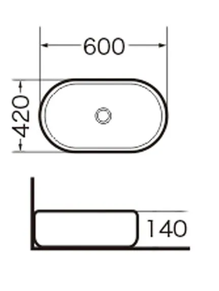 картинка Накладная раковина  Grossman GR-3015 60 * 42  белая от магазина сантехники CULTA