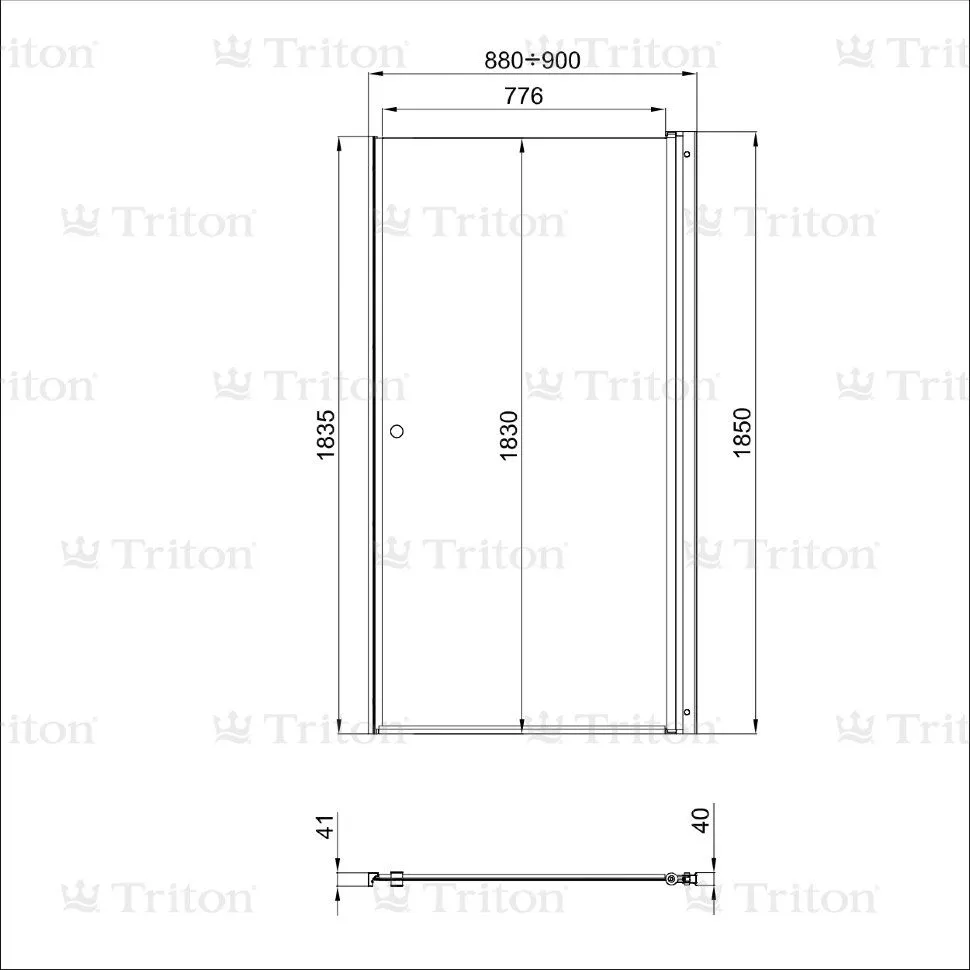 Душевая дверь Triton «Уно» 90*185 CULTO