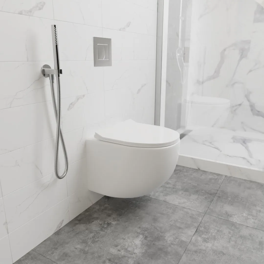 картинка Инсталляция с подвесным унитазом CULTO ЭЙС (EIS). Комплект: подвесной безободковый унитаз, сиденье с микролифтом, инсталляция, клавиша смыва белая от магазина CULTO