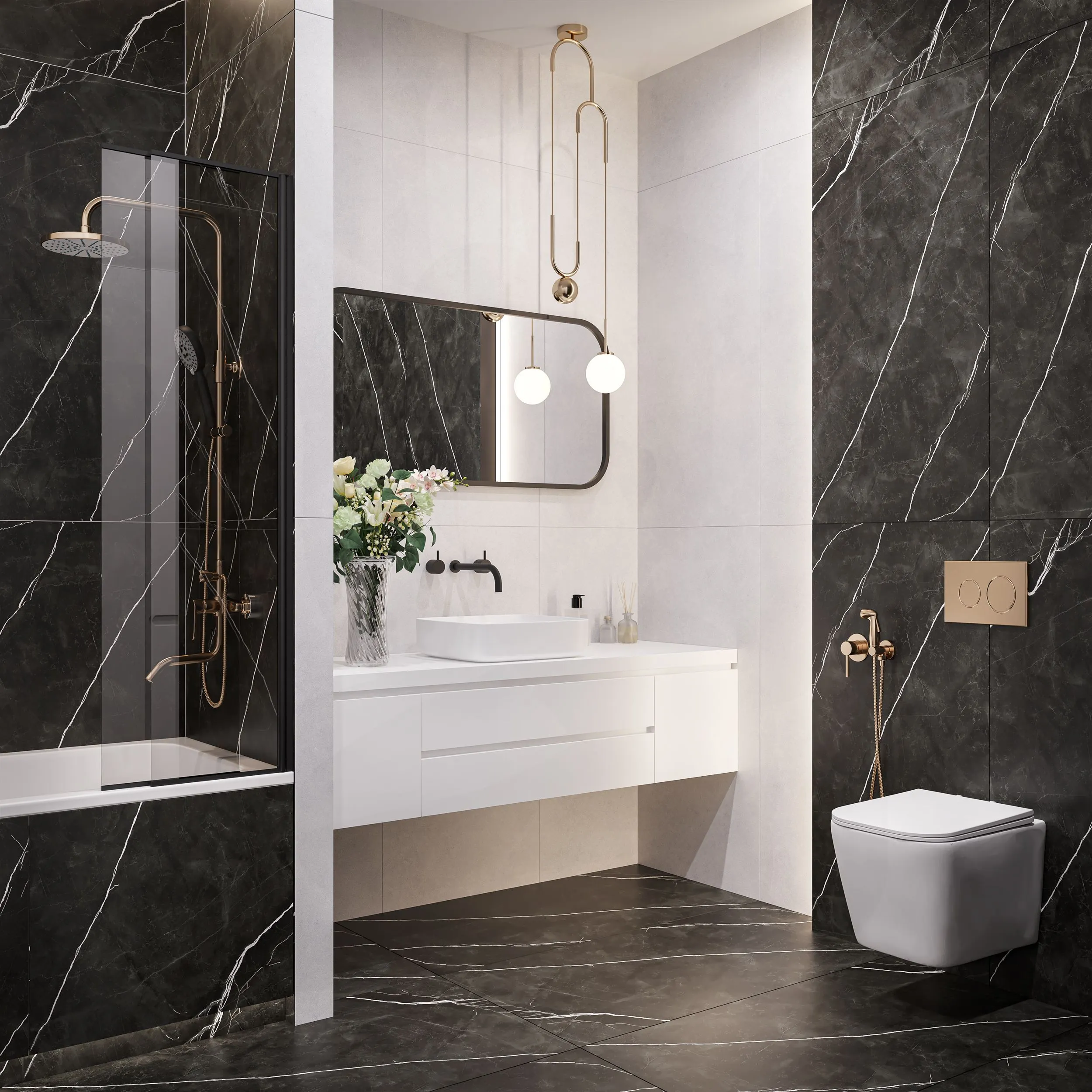 картинка Керамогранит CULTO ДАРК МАРБЛ (DARK MARBLE) 60*120 матовый, упаковка 1,44м2 от магазина CULTO