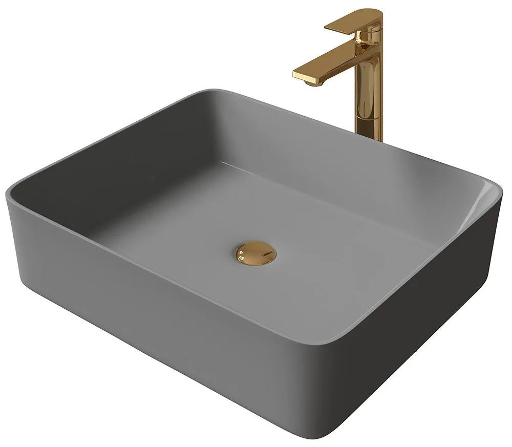 картинка Накладная раковина  Grossman GR-3016GM 48 * 37  серая от магазина сантехники CULTA