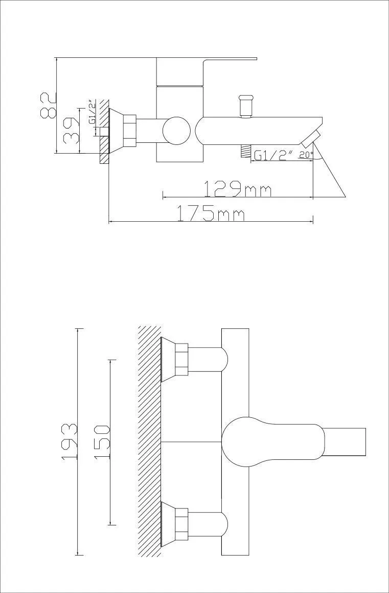 картинка Смеситель для ванны с душевым комплектом CULTO FERRO BS01FR с коротким изливом от магазина CULTO
