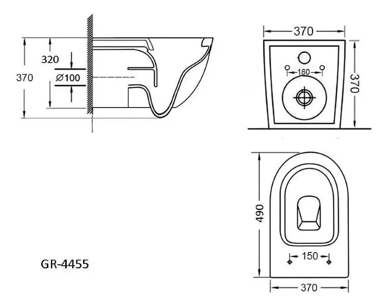 картинка Комплект 3 в 1 инсталляция Grohe Solido + Унитаз подвесной GROSSMAN GR-4455GMS + кнопка GROHE Arena Cosmopolitan хром от магазина CULTO