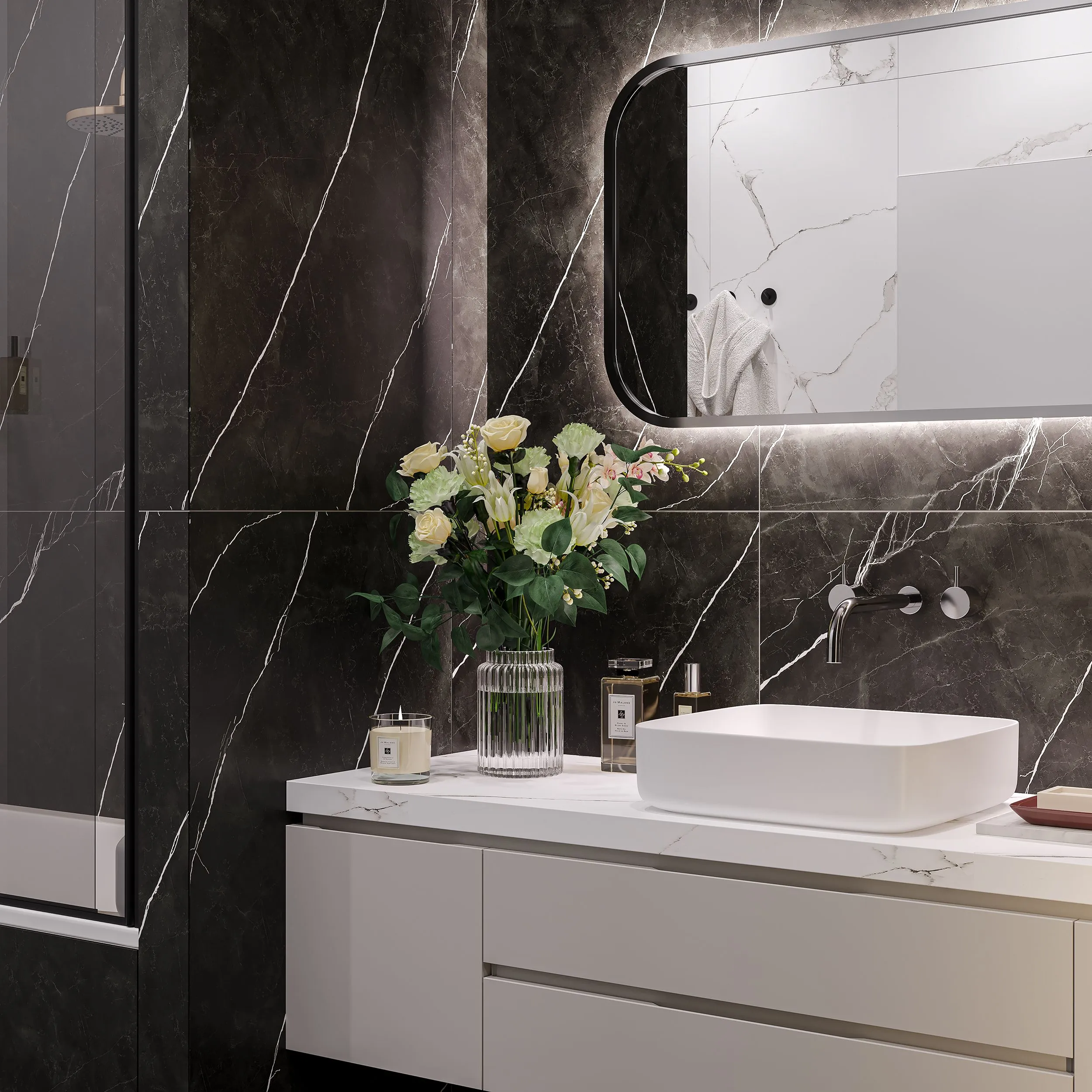картинка Керамогранит CULTO ДАРК МАРБЛ (DARK MARBLE) 60*120 матовый, упаковка 1,44м2 от магазина CULTO