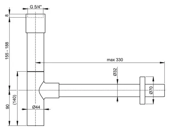 картинка Сифон для раковины AlcaPlast A402 от магазина сантехники CULTA