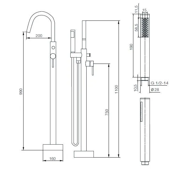 картинка Напольный смеситель Culto РАФАЭЛЬ (RAFAEL) от магазина CULTO