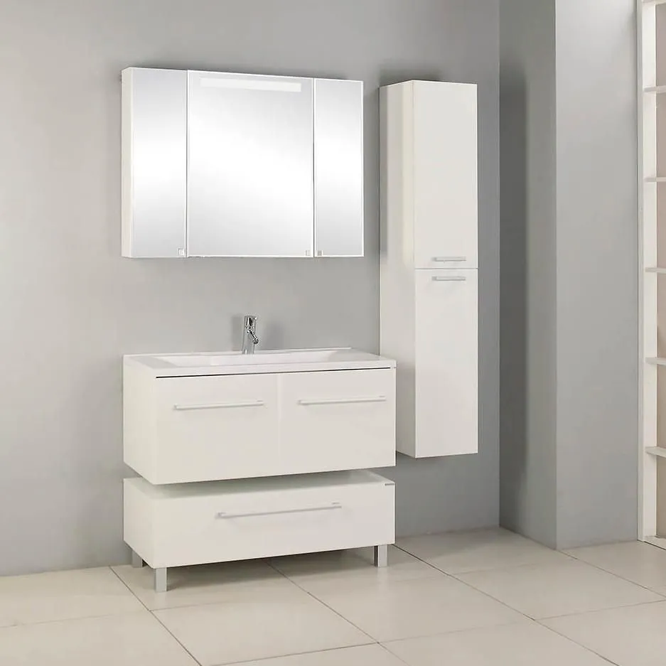 Тумба с раковиной AQUATON Мадрид 100 белая с 2 ящиками фото CULTO