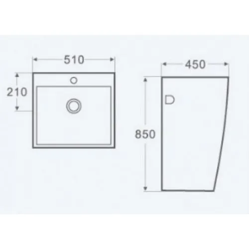 картинка Раковина напольная белый глянец WeltWasser WW GELBACH 007GL-WT от магазина сантехники CULTA