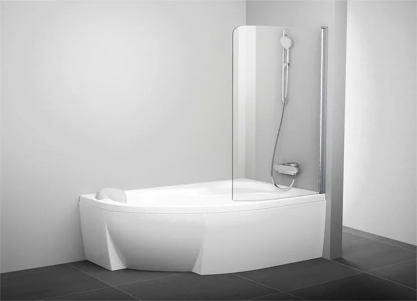Шторка на ванну Ravak Rosa CVSK1 160/170 R Transparent, профиль блестящий CULTO