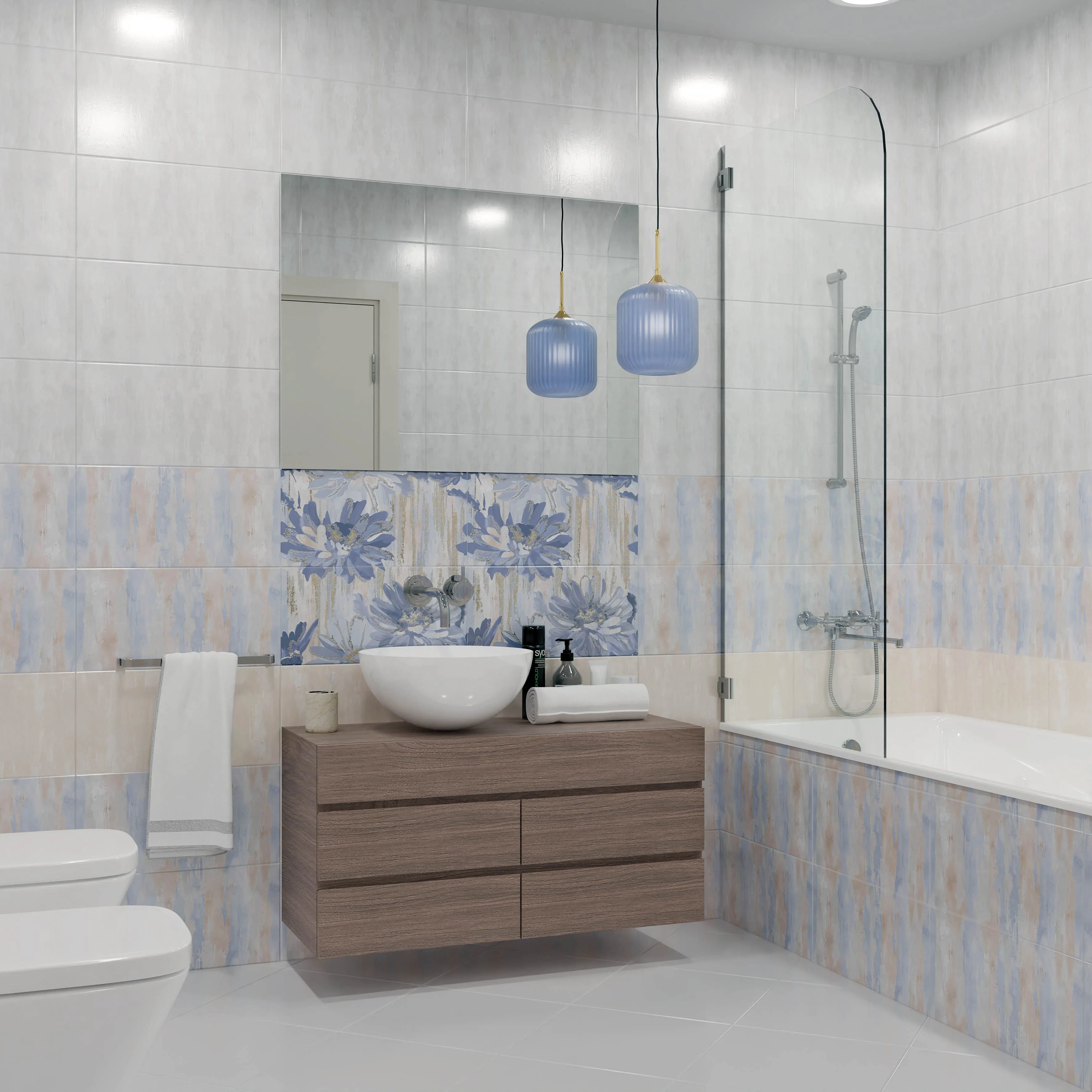 картинка Декор Артис матовый голубой 50*25см от магазина CULTO