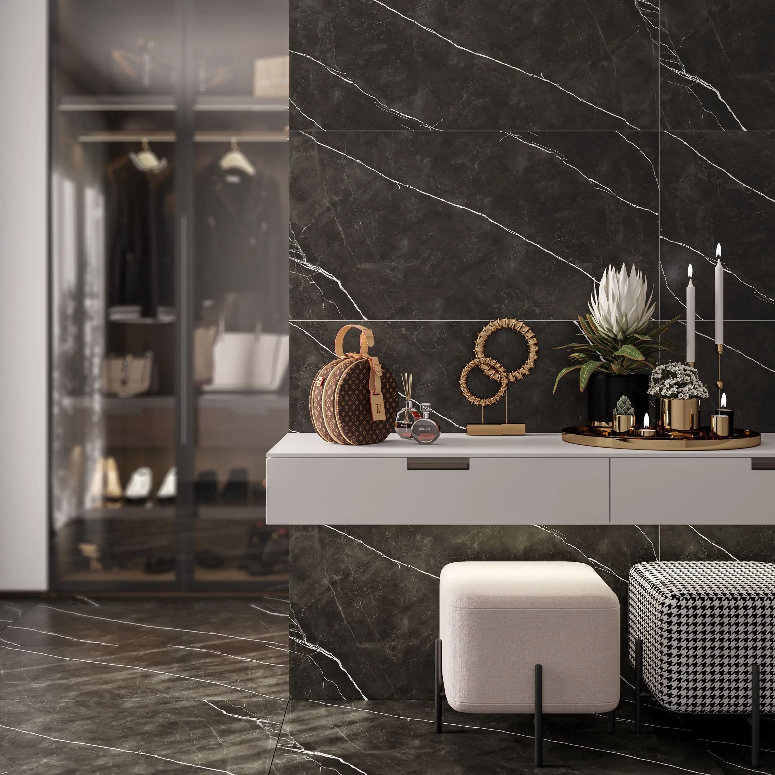 картинка Керамогранит CULTO ДАРК МАРБЛ (DARK MARBLE) 60*120 матовый, упаковка 1,44м2 от магазина CULTO