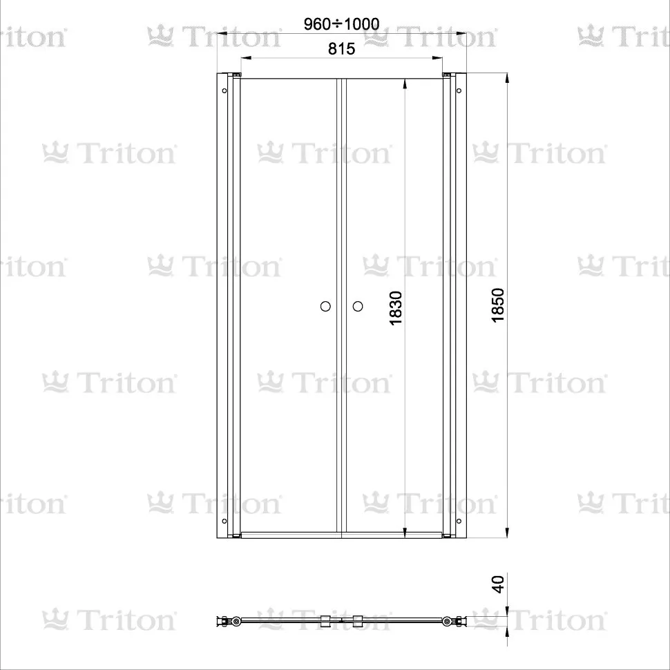 Душевая дверь Triton «Дабл» 100*185 CULTO