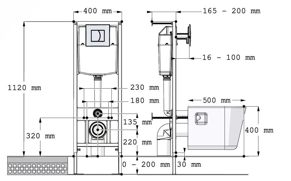 картинка Инсталляция с подвесным унитазом CULTO ЭЙС (EIS). Комплект: подвесной безободковый унитаз, сиденье с микролифтом, инсталляция, клавиша смыва черная от магазина CULTO