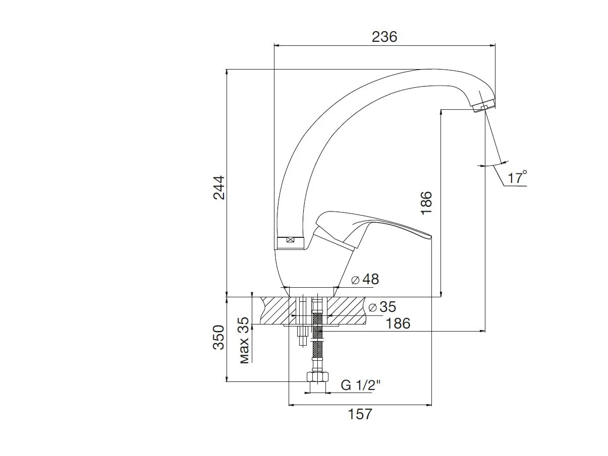 Смеситель для кухни MITTE СТАНДАРТ (STANDART) в магазине Культо
