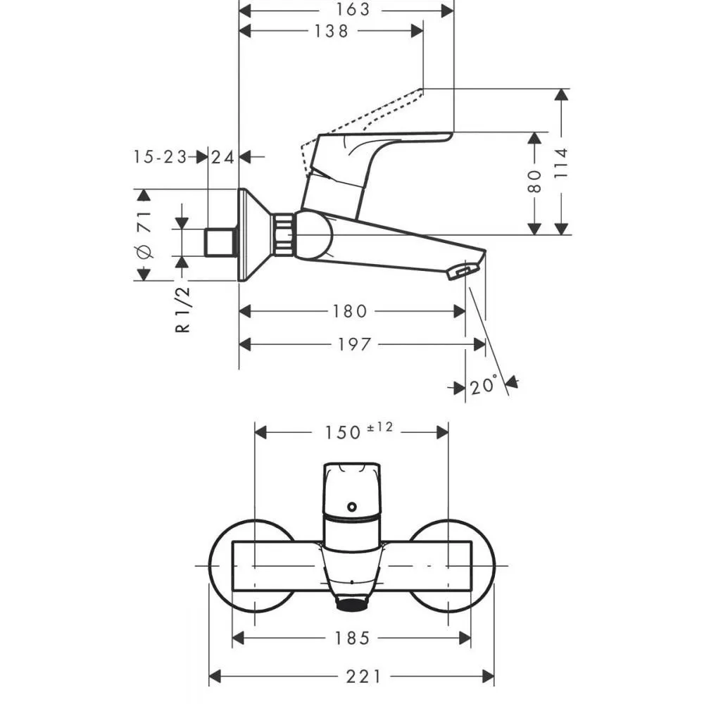 Смеситель для раковины Hansgrohe 31923000, хром в магазине Культо